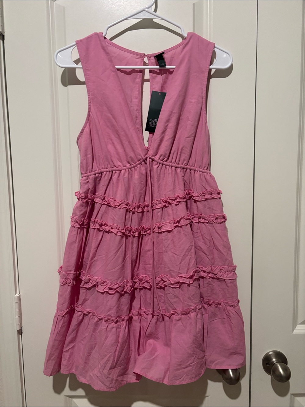 wild fable Rose Pink Ruffle Tiered Mini Dress